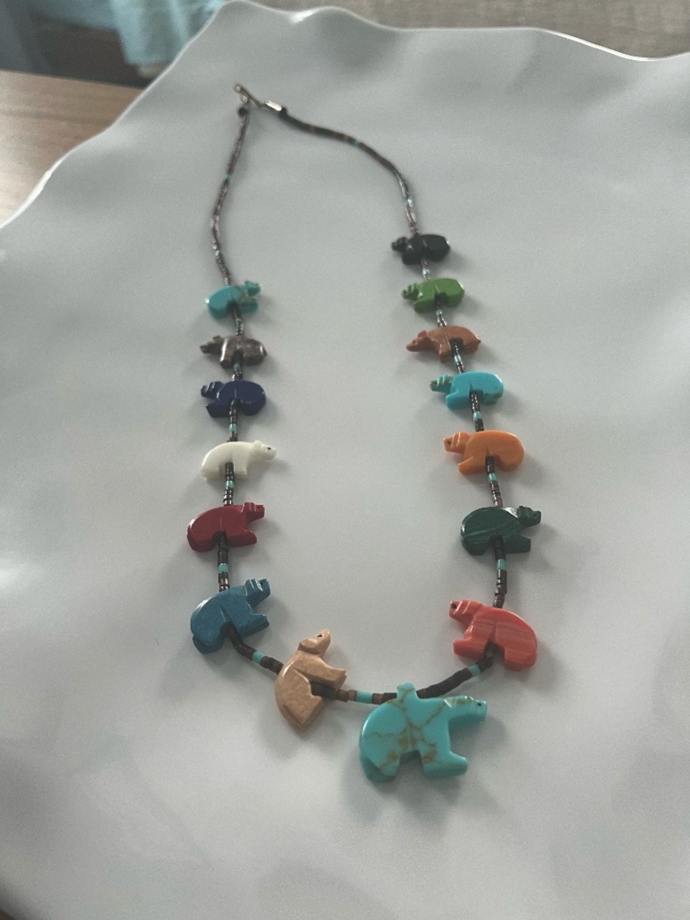 Gemstone Bear Necklace